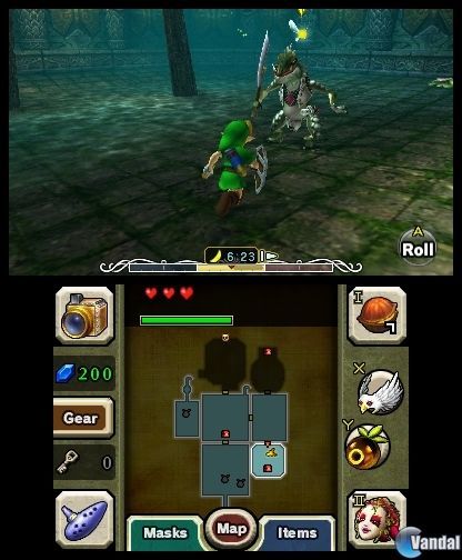 Los combates y el uso de la espada y el escudo se mantienen intactos respecto a lo visto en Ocarina of Time.