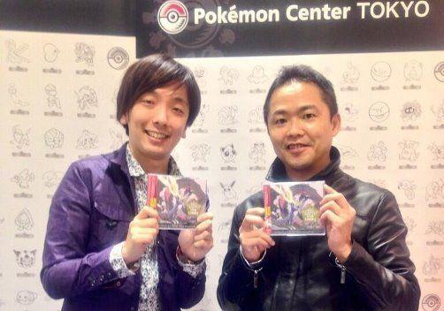 Shota Kageyama junto a Junichi Masuda en la presentación de la banda sonora de Pokémon X / Y.