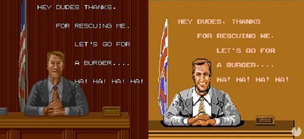 Reagan dejó paso a George Bush Sr como rehén en el port de NES. Eso sí, la invitación para comer hamburguesas seguía en pie.