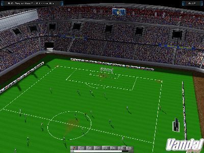 Imagen de un partido simulado en PC Fútbol 2001