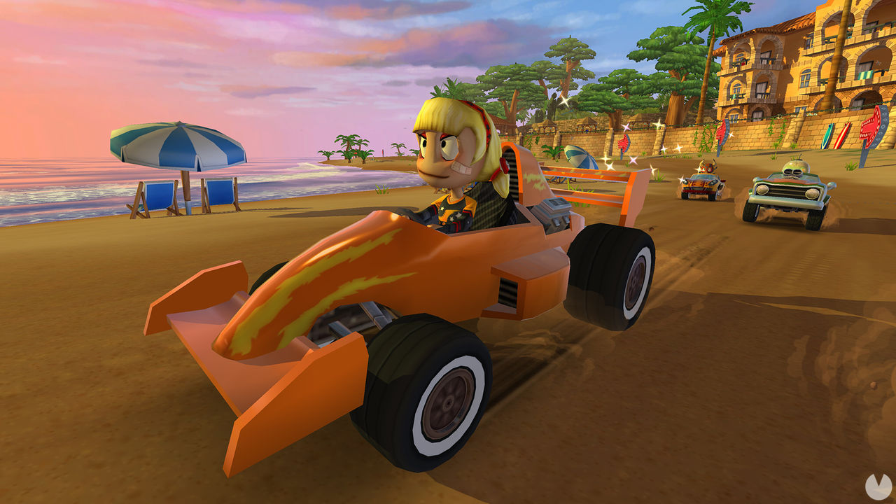 play beach buggy racing with xbox controller