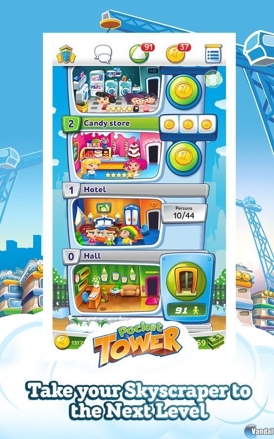 Pocket Tower Videojuego (Android) Vandal