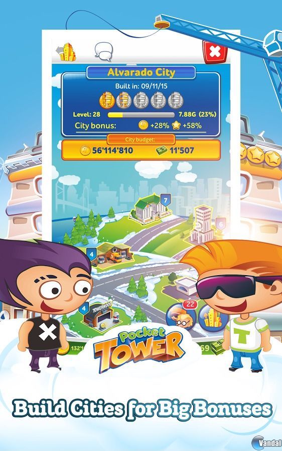 Pocket Tower Videojuego (Android) Vandal