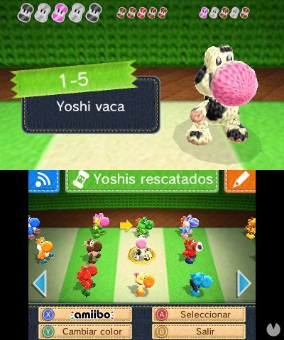 Podremos seguir utilizando nuestras figuras amiibo para desbloquear patrones y diseños para Yoshi.