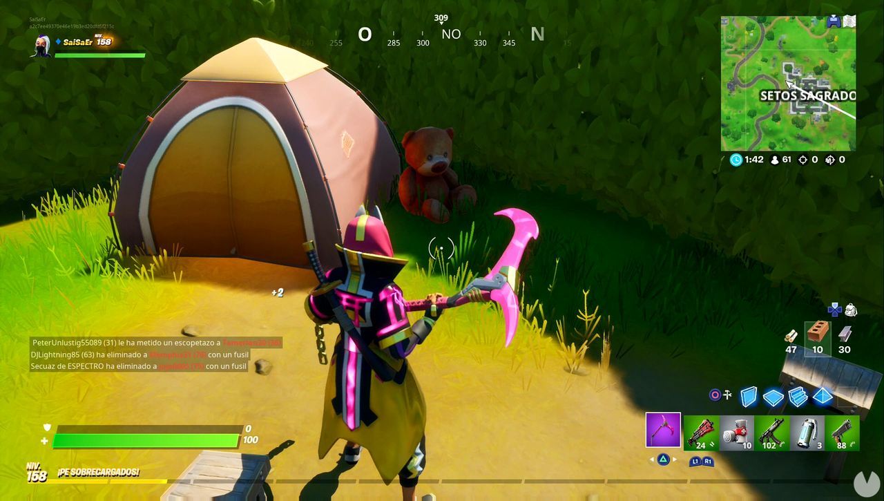 Desafíos Fortnite: Destruye ositos de peluche en Setos Sagrados - SOLUCIÓN