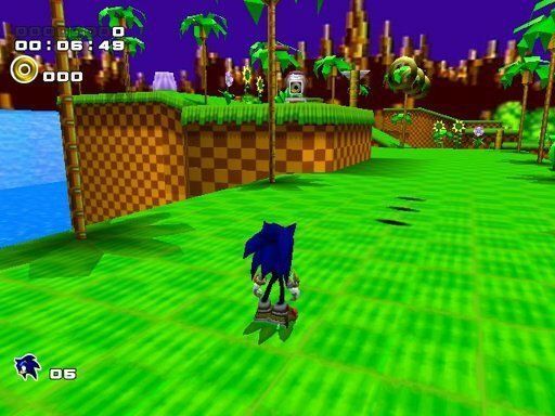 Poder ver una adaptación de Green Hill Zone a las tres dimensiones fue muy interesante en su momento.