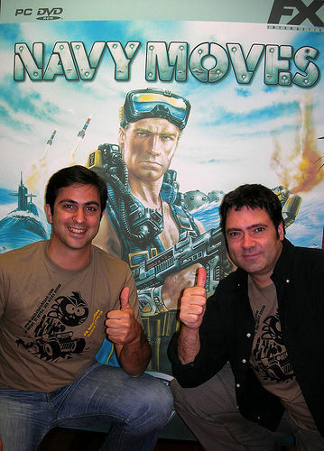 Ruiz con Manuel Moreno, responsable de comunicación de FX Interactive.