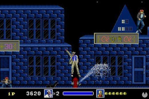 En el 'Moonwalker' de Mega Drive podías hacer auténticas chuladas, como esta pose sobre la boca de riego antiincendios.