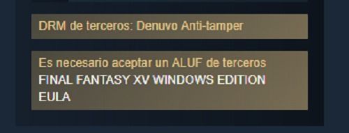 En la ficha de los juegos en Steam se suele indican cuando tienen Denuvo.